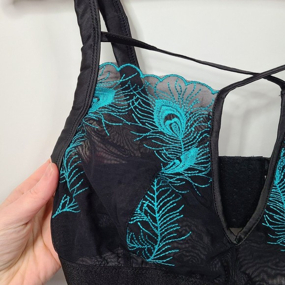 NWT Empress Mimi Embroidered Peackock Bralette Small - Picture 3 of 6